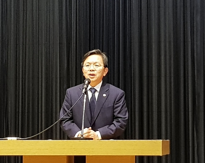 노석환 관세청장이 신년인사회에서 축사를 하고 있다. 