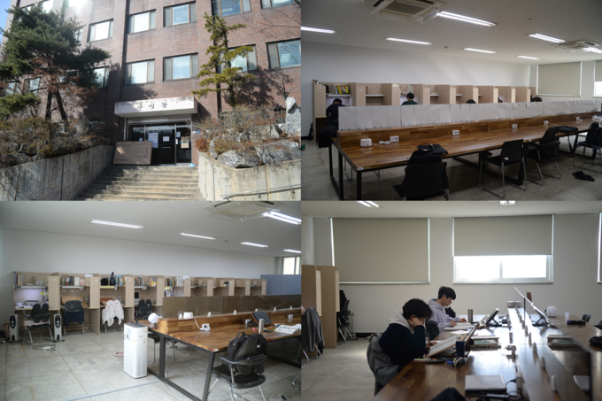 캠퍼스 내 한적한 곳에 자리한 후생관 3층에는 회계사·세무사시험을 준비하는 고시반 학생들이 공부하는 전용 공간이 마련돼 있다.