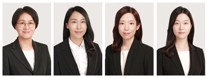 사진 왼쪽부터 차례로 김선영 외국변호사, 고은지 미국 공인회계사, 김민형 외국변호사, 백새봄 변호사.