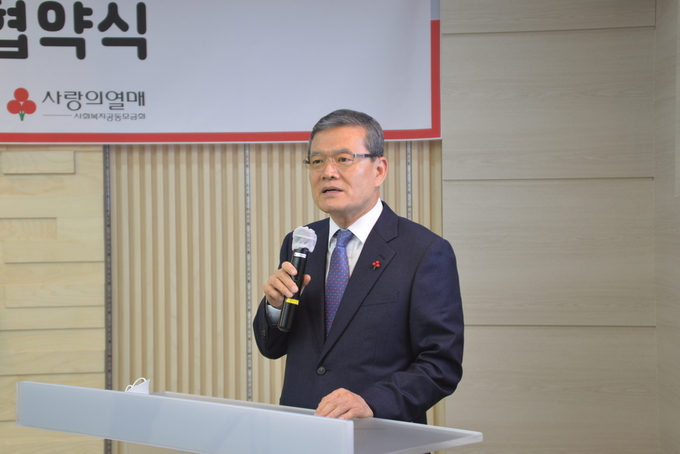 이날 협약식에 참석한 최영수 세무법인 에이블 대표이사가 법인 차원의 조력을 약속하고 있다.