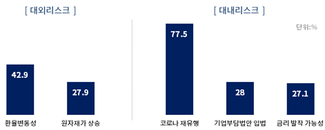 기업들이 꼽은 대내외리스크.<자료=대한상의>
