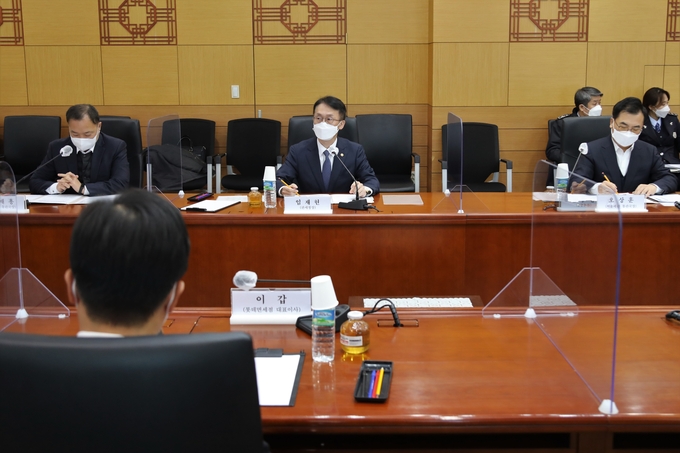 임재현 관세청장이 14일 서울세관에서 개최된 시내면세점 CEO 간담회에서 인사말을 하고 있다.
