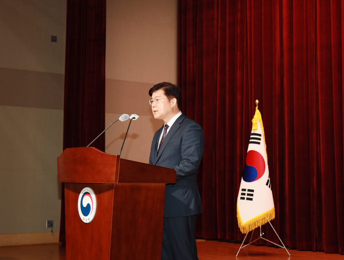 김진현 중부청장이 취임사를 하고 있다.