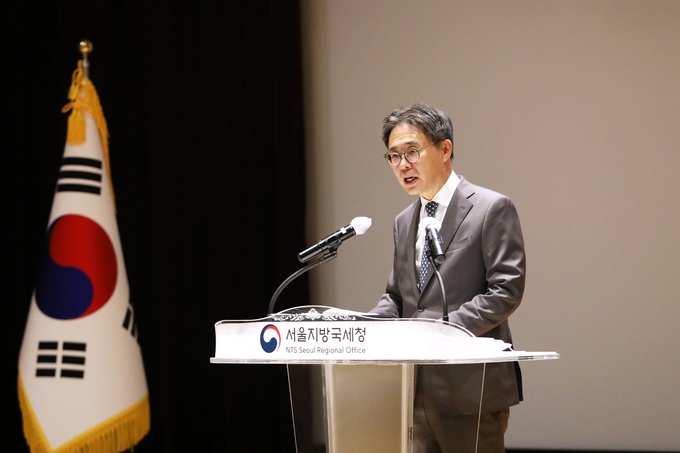 강민수 신임 서울청장이 취임사를 하고 있다. 