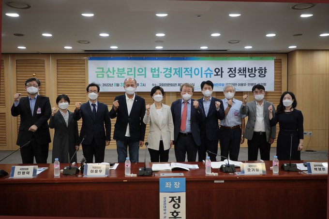 ‘금산분리의 법·경제적 이슈와 정책방향’ 토론회가 지난달 31일 국회의원회관 제2세미나실에서 열렸다.