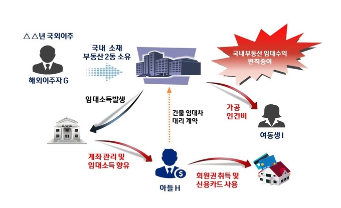 해외이주자의 국내 부동산 임대소득 변칙 증여한 혐의(자료=국세청)