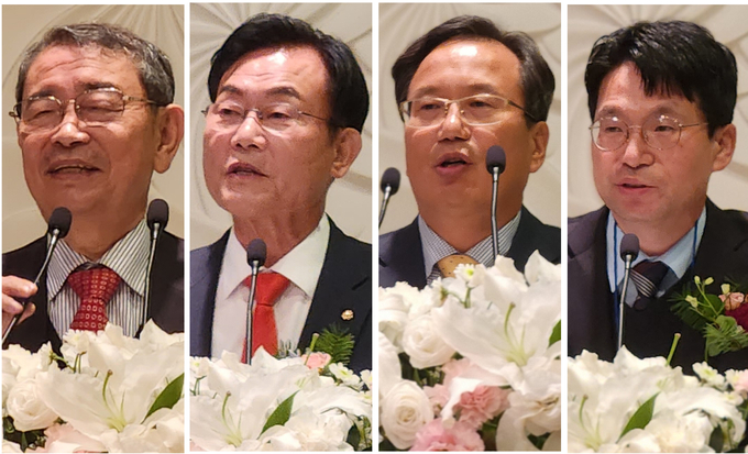 왼쪽부터 김태경 한국세무사석박사회장, 김완일 서울지방세무사회장, 이금주 전 인천지방세무사회장, 이석정 한국세무사고시회장.