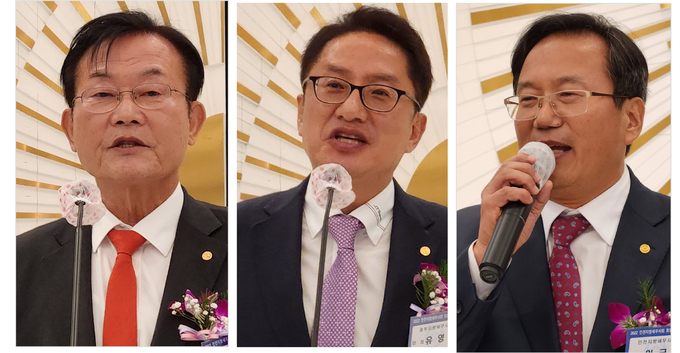 왼쪽부터 김완일 서울세무사회장, 유영조 중부세무사회장, 이금주 전 중부·인천세무사회장.