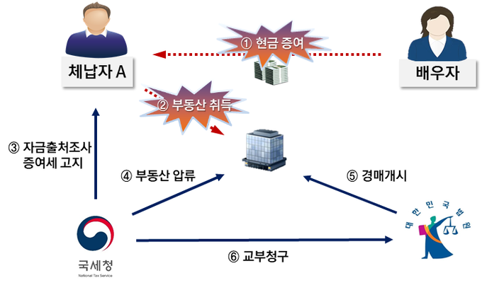 세무조사로 고지된 증여세 등을 체납해 명단 공개된 고액·상습체납자 사례(자료=국세청)