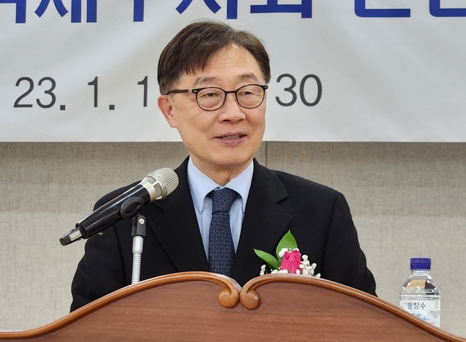 최재형 의원이 인사말을 하고 있다.