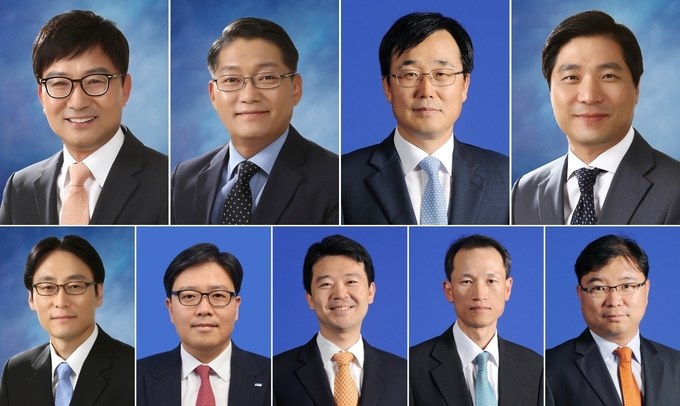 윗줄 왼쪽부터 구승회 부회장, 정대길 부회장, 한은섭 부회장, 박상원 부대표. 아랫줄 왼쪽부터 김진귀 부대표, 김효진 부대표, 오헌창 부대표, 최세홍 부대표, 한상현 부대표.