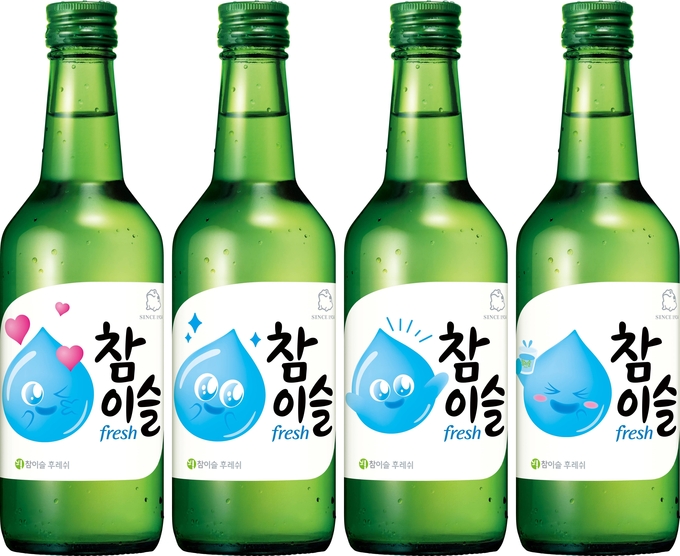 참이슬 이슬방울 에디션 4종 제품.