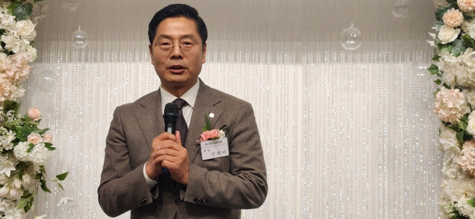 구재이 한국세무사회장이 축사를 하고 있다. 
