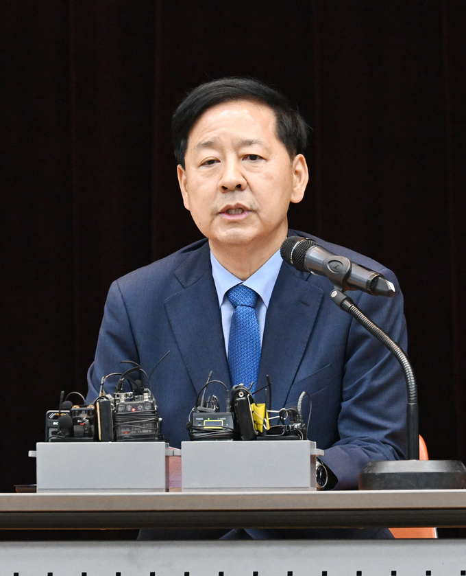 구윤철 부총리 겸 기획재정부 장관 후보자가 29일 서울 중구 예금보험공사에서 열린 기자간담회에서 모두발언을 하고 있다.(사진=기재부)
