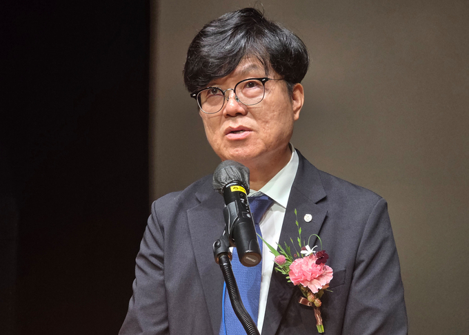 김정훈 역삼지역세무사회장이 인사말을 하고 있다.