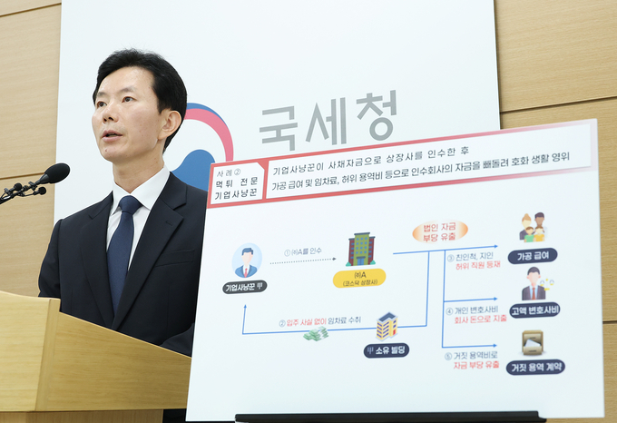 민주원 국세청 조사국장이 브리핑하고 있다. 