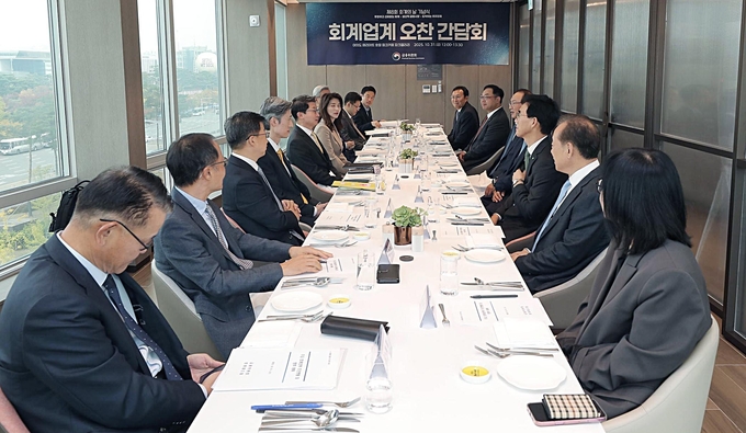 이억원 금융위원장은 31일 회계업계과 오찬간담회를 갖고 정부가 추진 중인 '주요 회계정책 추진방향'을 공유했다<사진=금융위>.